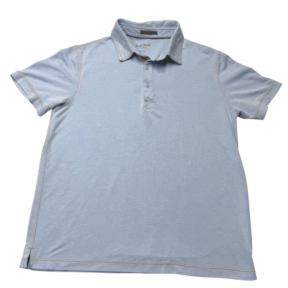 Jack South New York Polo Shirt Light Blue‎ Short Sleeve Mens Large Preppy